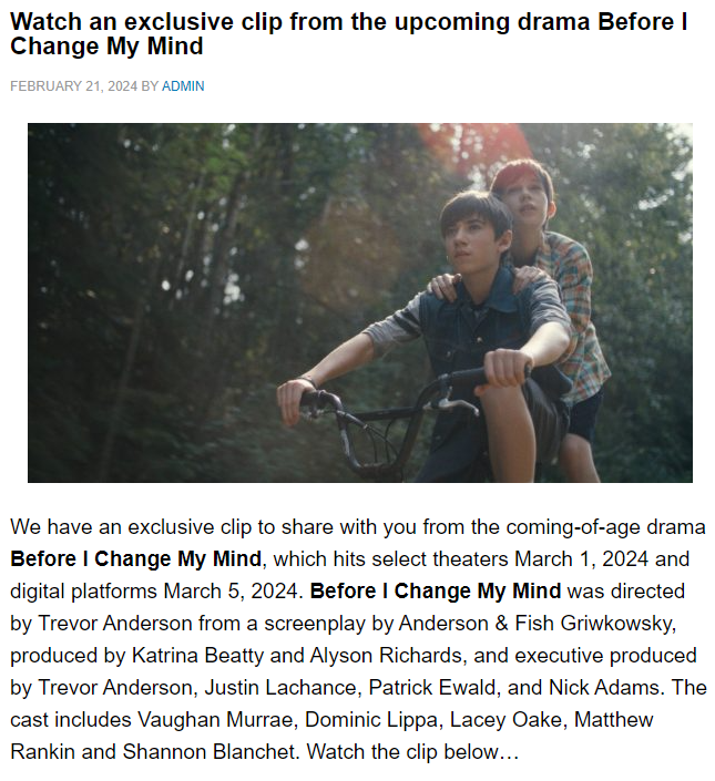 Watch an exclusive clip from the upcoming drama Before I Change My Mind